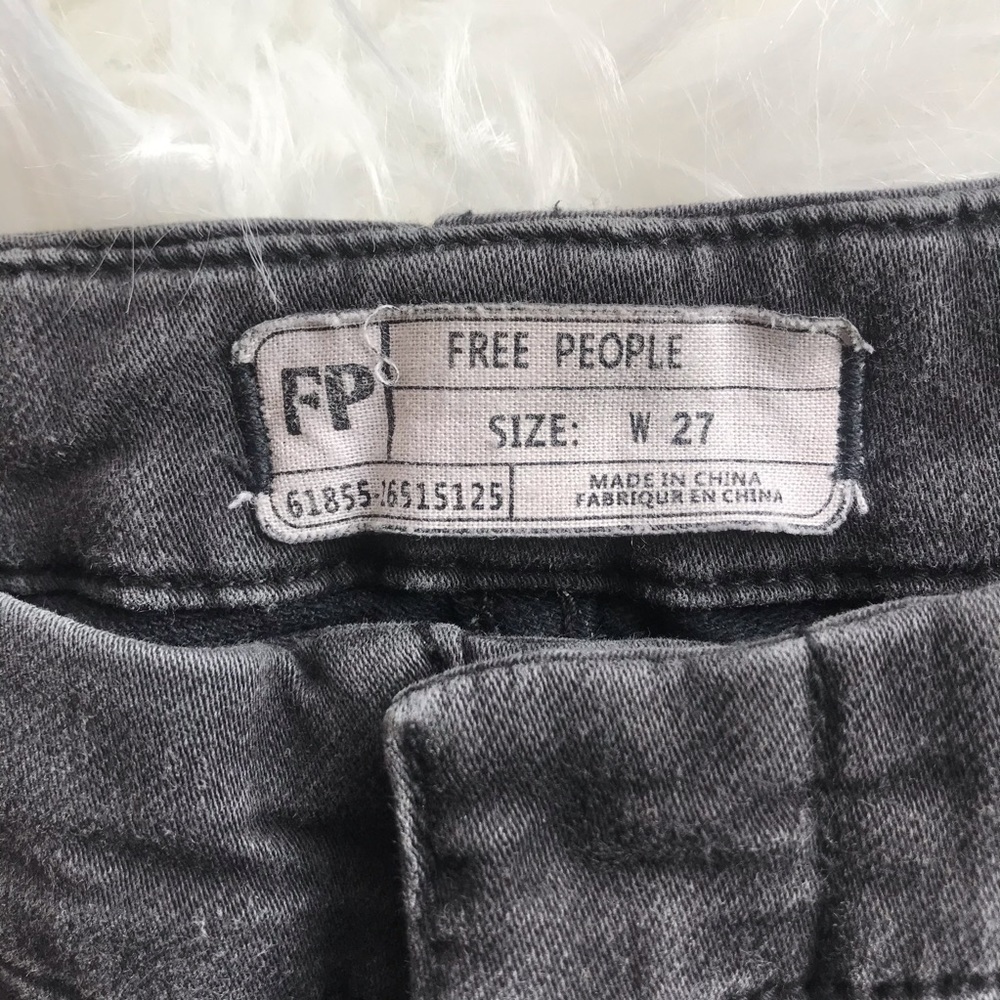 Free People Gray High Rise Crop Skinny Jeans - Picture 4 of 6